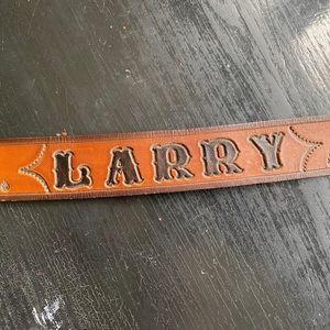 vintage leather tooled hand stamped belt